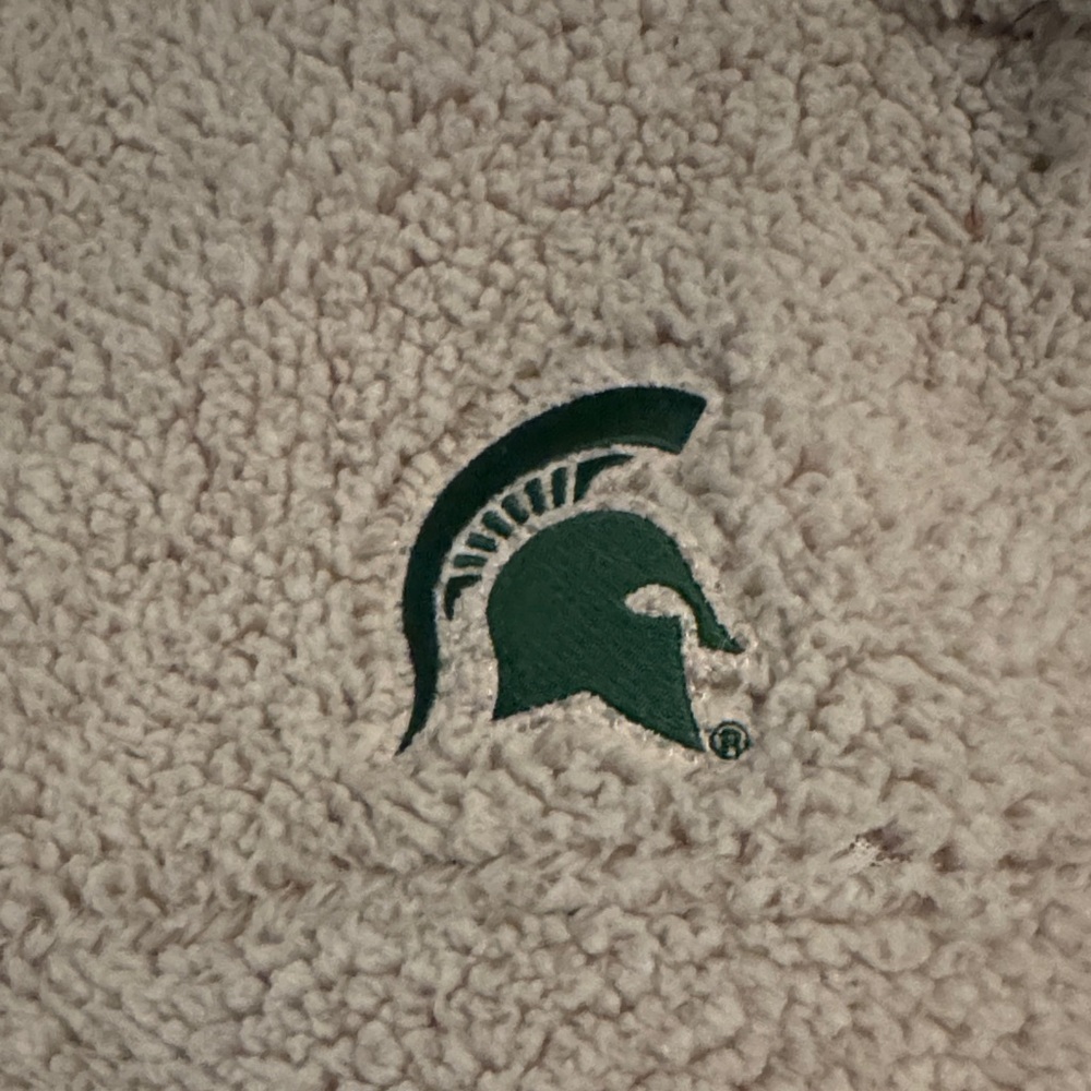 Columbia x MSU Spartan Cream Fleece Sherpa Zip Up - Picture 3 of 6